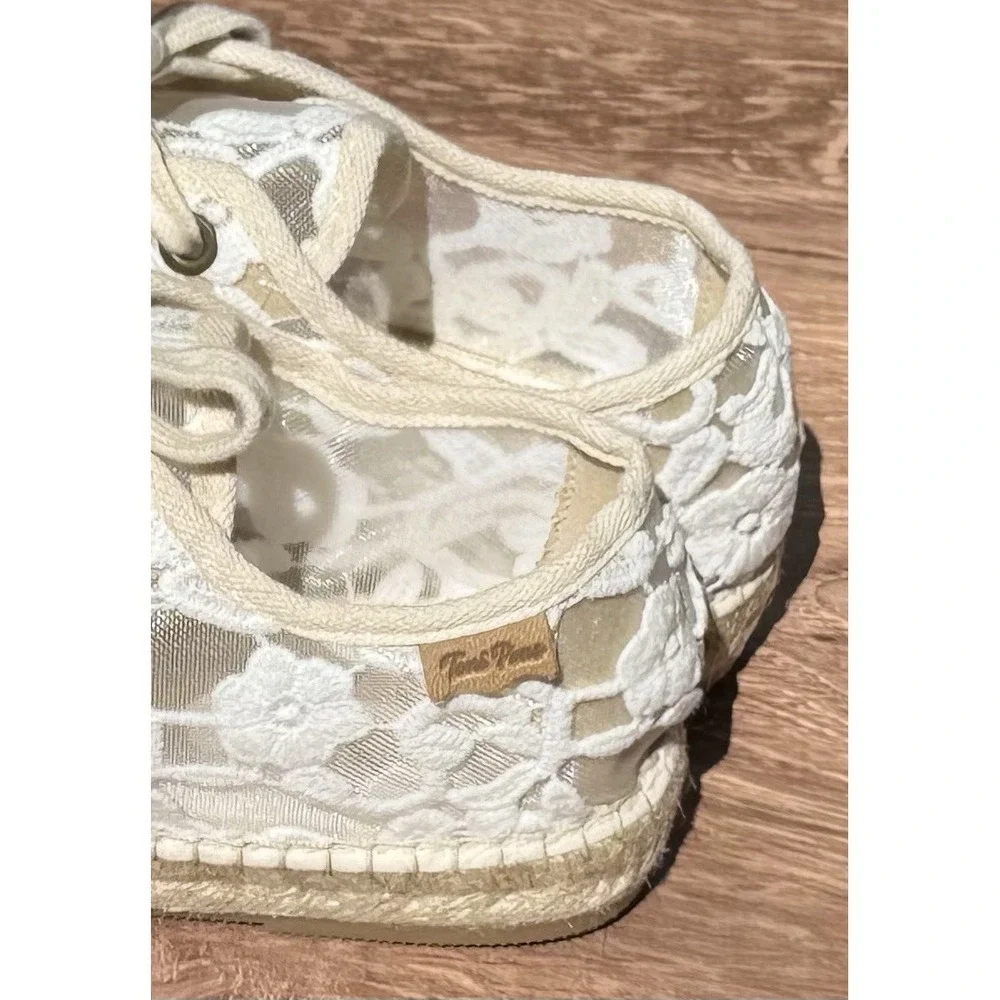 Toni Pons Origens Far Espadrille Ivory White Lace Sneakers Boho Cottagecore  7.5